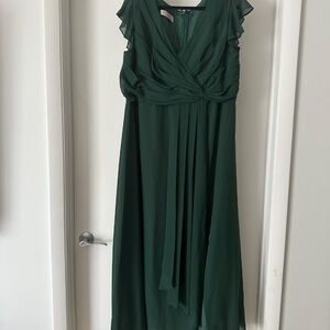 Bridesmaid dress with ruffle green